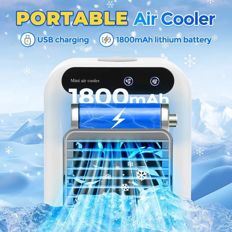 NNEOBA Portable Mini Air Conditioner Fan with Humidifier