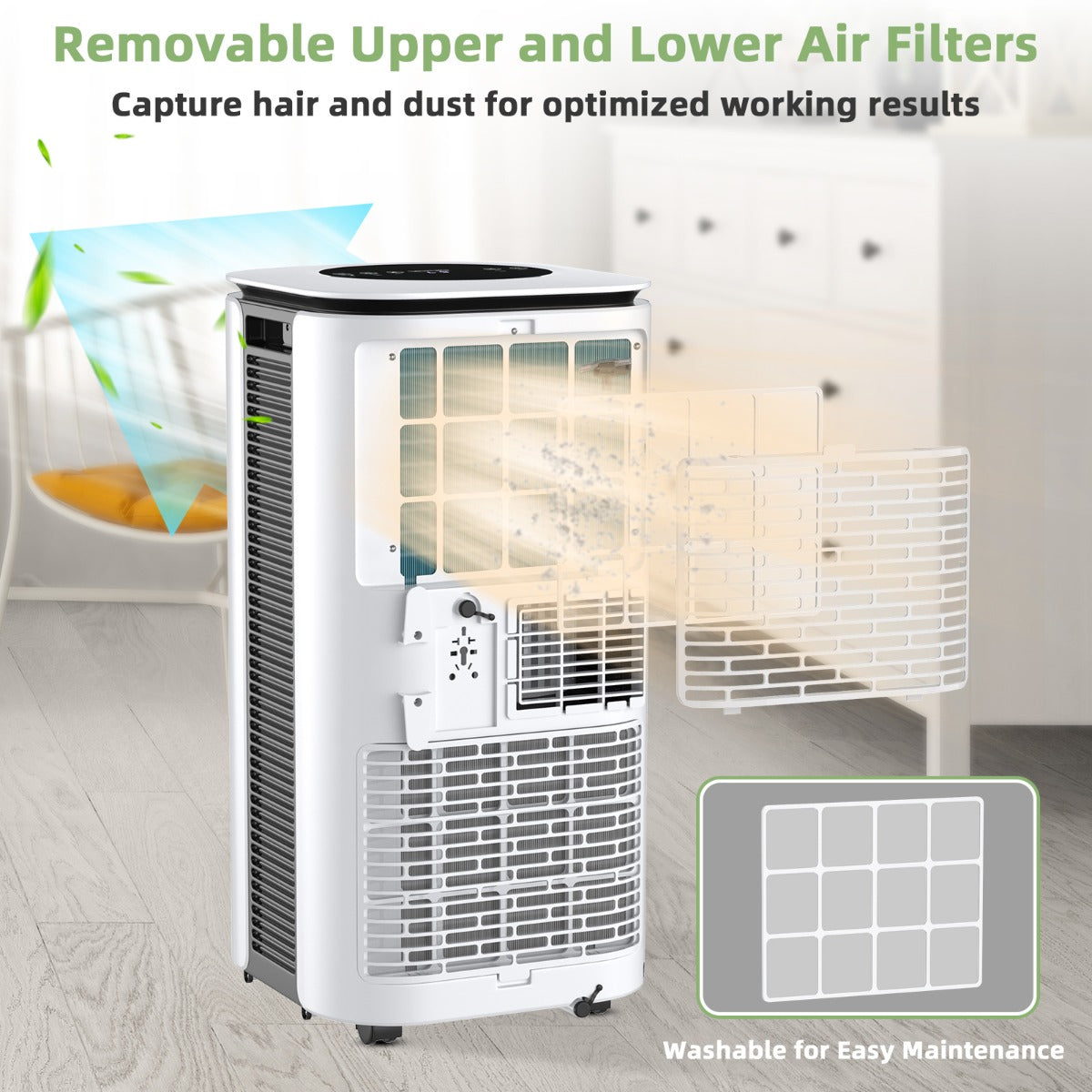 NNECW 2640W 3-In-1 Mobile Air Conditioner with Fan & Dehumidifier & Remote